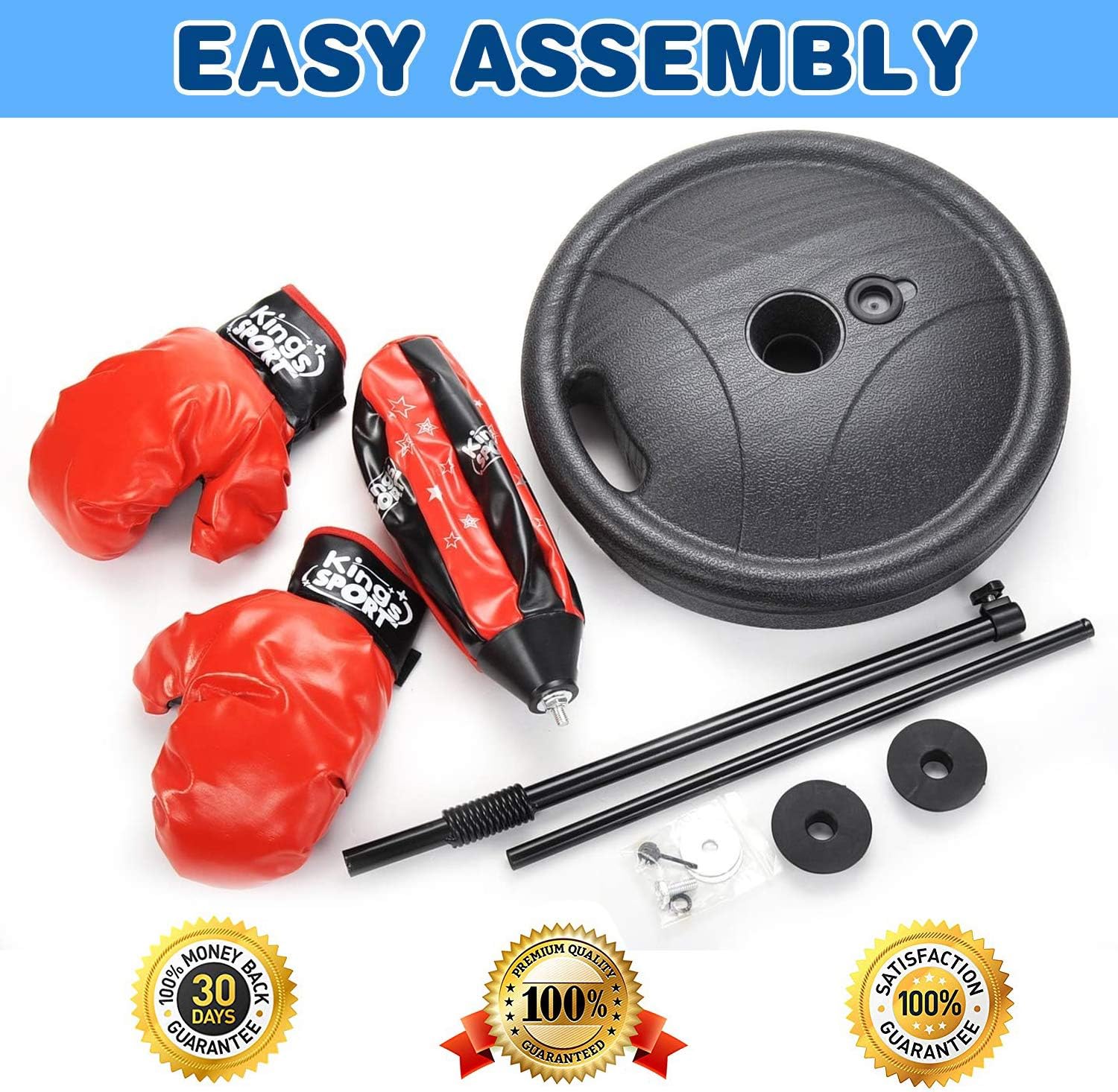 Liberty Imports Sport Boxing Set Punching Bag with Gloves - Punching Ball for Kids Adjustable Height (43 Inches) : Sports & Outdoors