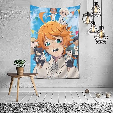 Amazon Co Jp 約束のネバーランド タペストリー 横型 垂直バージョン 掛け毛布 毛布 ブランケット 柔らかい フランネル 毛玉防止 色褪せない おしゃれ かわいい ゲーム ユニセックス グッズ プレゼント152 102cm Generic