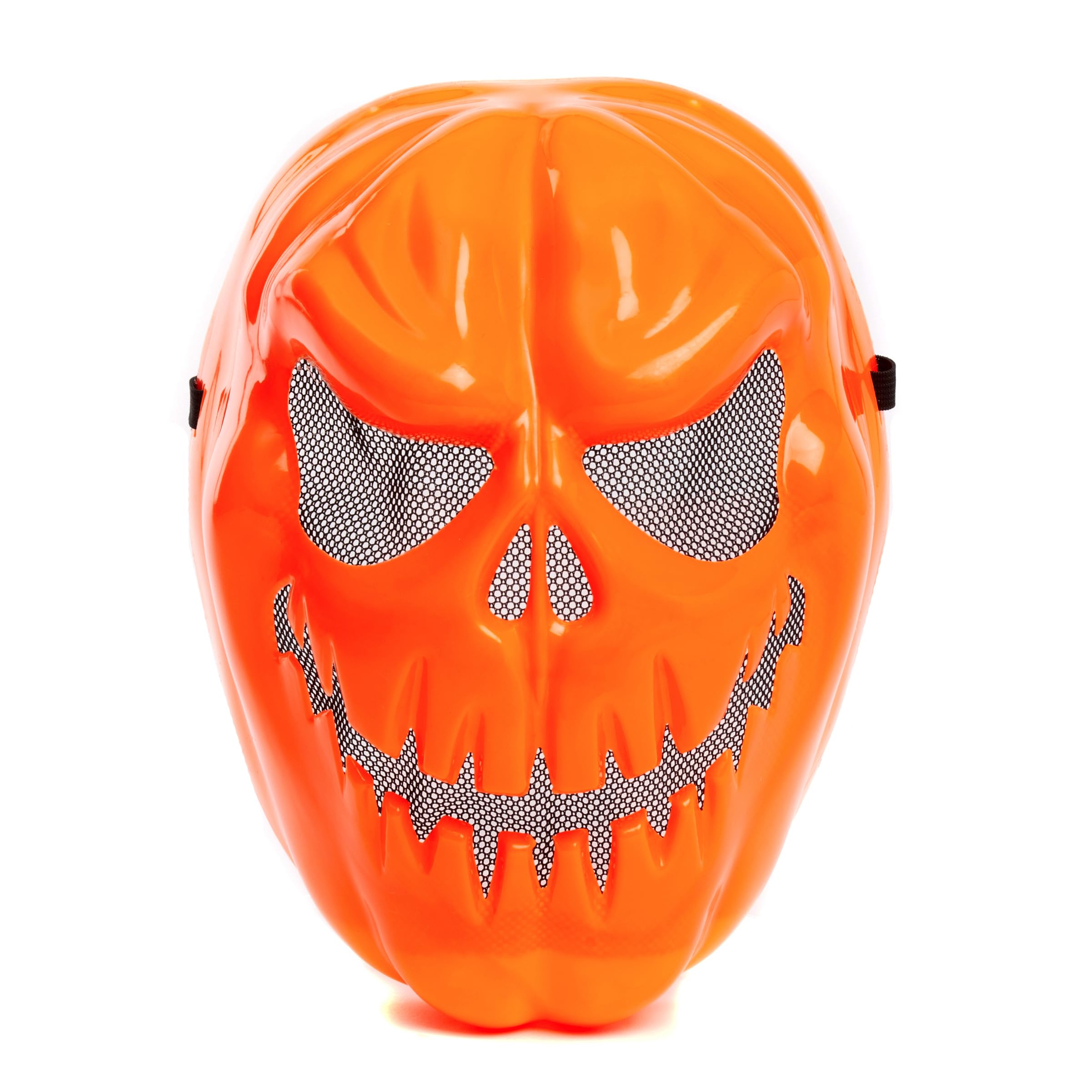 abeec Pumpkin Halloween Mask - Spooky Face Disguise for Kids & Adults - Transform Your Trick or Treat Outfit - Lightweight Plastic with Mesh Eyes - Safe, Durable & Perfect for Halloween Parties