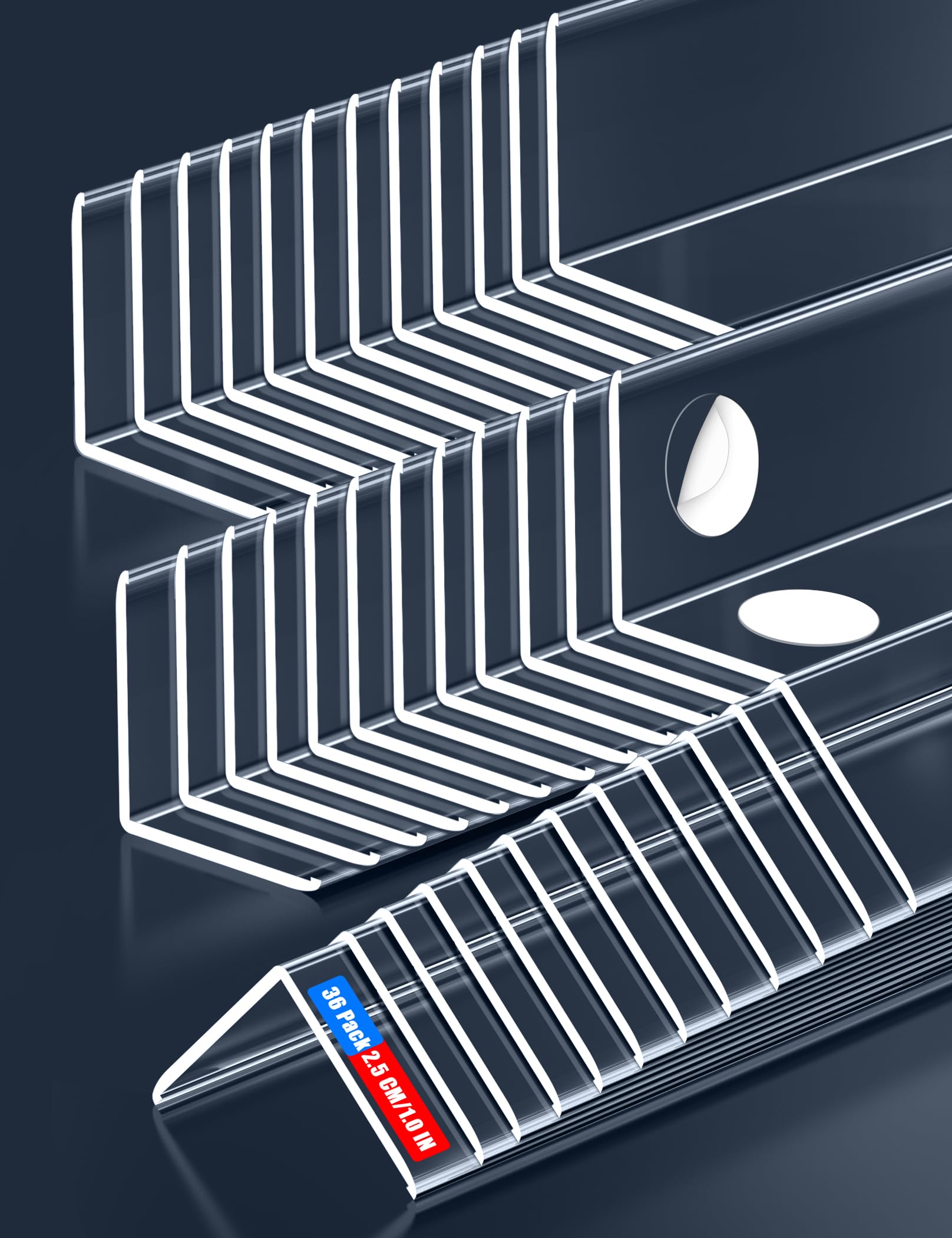 ‎‎Frychee Clear Self-Adhesive Wall Corner Protectors，Corner Guards & Edge Protector for Wall Door Frame Cabinet Baseboard & Door, Table, Stair (36, 48" X 1.0") Image