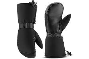 OZERO Gloves Insulated Ski Mittens Winter Thermal Windproof Men Women Mitts for Snowboarding, Snowmobile and Shoveling