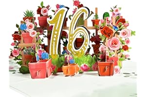 GREETING ART Happy 16th Birthday Pop Up Card for Girls Boys,16th Birthday Gifts for Daughter Niece,16th Birthday Card for Dau