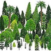 OrgMemory 36pcs Mixed Model Trees 1.5-6 inch(4-16 cm) Ho Scale Trees Diorama Supplies Model Train Scenery for Projects