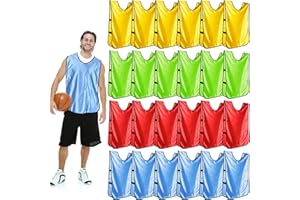 VAIPI 24 Pack Pinnies Scrimmage Practice Vests Soccer Basketball Training Jersey for Youth Adult Team Sports Football Practice Vest