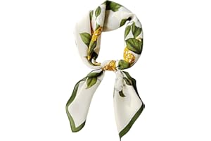 Konblimc 100% Pure Mulberry Silk Scarfs Neck Scarf for Women Medium Square Scarf Neckerchief Girl Silk Hair Scarf 27" x 27"