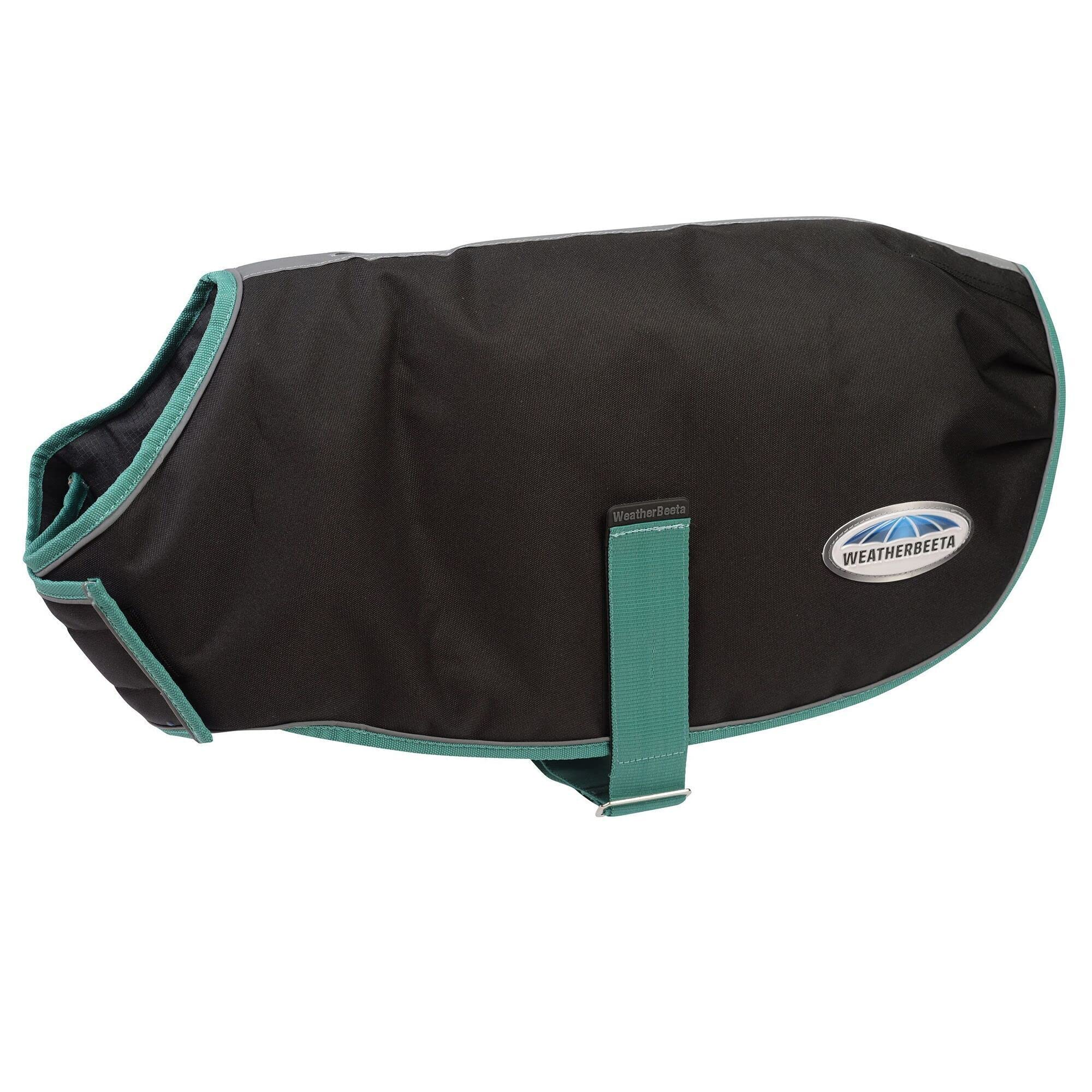 WeatherBeeta Green-Tec 900D Dog Coat Medium, Black/Bottle Green, 30cm