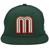 JLGUSA Mexico Snapback Hat 3D M Embroidery Mexico Baseball Cotton Cap New (Dk Green Cotton Imp)