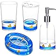 Locco Decor 4 Piece Acrylic Liquid 3D Floating Motion Bathroom Vanity Accessory Set Duck