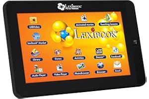 LEXiBOOK First Android Child Educational Tablet, General Knowledge Games, Included Library, USB, TF Card & Aux-in Connection - MFC150GB, Black