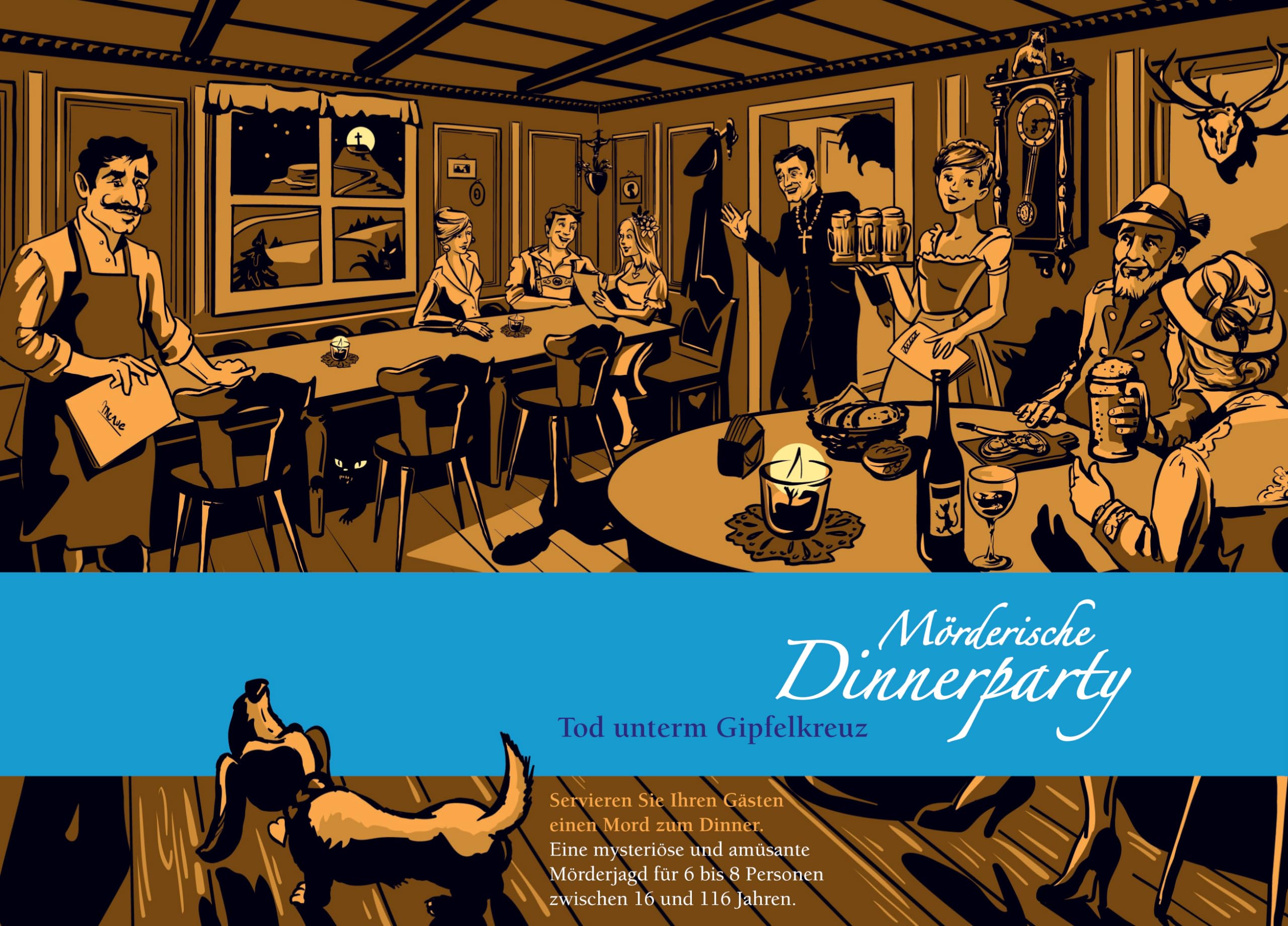 Blaubart Murderous Dinner Party - Death Under the Summit Cross - Crime Dinner for Home for 6 to 8 People/Exciting Crime Dinner Game/Crime Game for Adults