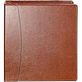 Beautyus Vintage Brown Leather 3-Ring Binder – 2-Inch Spine – Fits Letter-Size Paper (8.5" x 11") – Built-in Interior Pockets – File Folder Premium Business Organizer (Brown, 2 Inch)