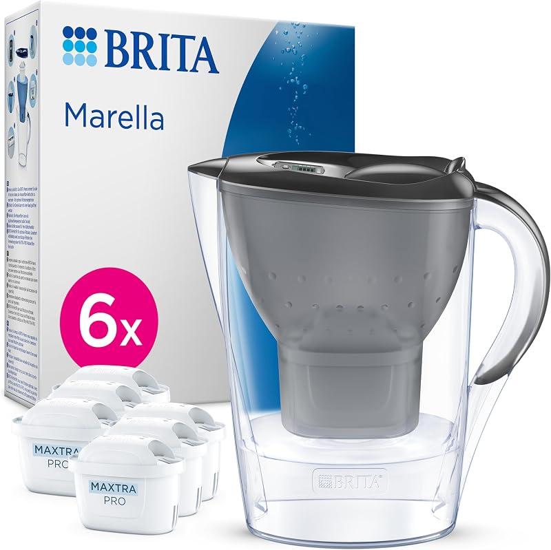 BRITA Marella Graphite 2.4L Jug with 6 MAXTRA PRO Cartridges