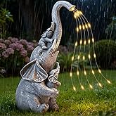 IDEA SHOW Solar Garden Outdoor Statue with 35 LED Lights, Elephant Figurine for Patio, Balcony, Courtyard, Lawn Ornaments, Unique Valentine's Day Birthday Gift for Women, Mom, Grandma, Elderly