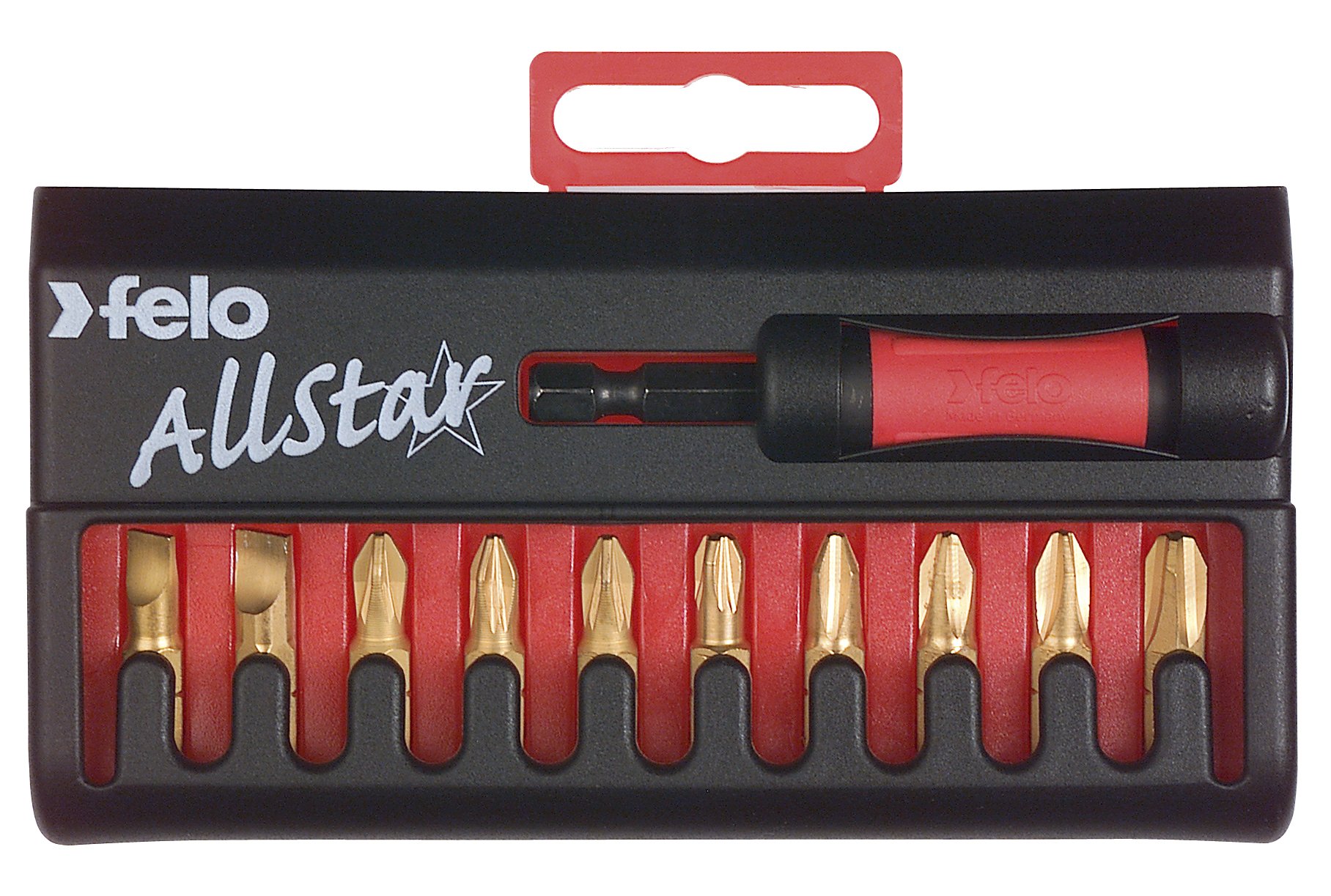 Felo Allstar 00002090176 Universal Tin Bit Box 11 Pieces