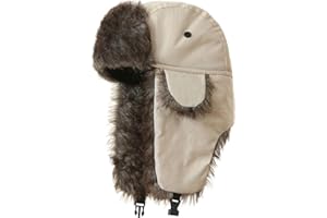 CHXLQQX Ushanka Hat for Men Women Faux Fur Trapper Hat with Ear Flaps, Windproof Waterproof Russian Hats