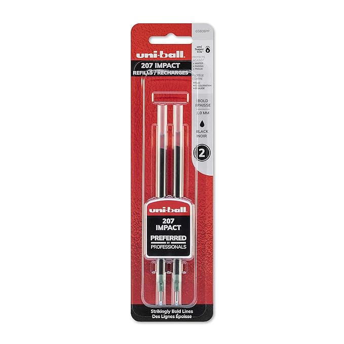 uniball Gel uniball Impact Stick Pen Refills, Bold Point, Black Ink