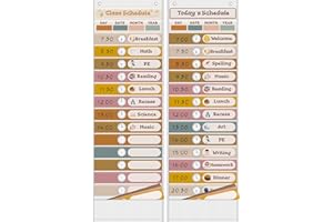 Jercecy Boho Daily Schedule Pocket Chart for Classroom with 24 Double Sided Cards, Experience Visual Schedule and Back to School Classroom Decorations for Teacher School Supplies,Classroom Must Haves