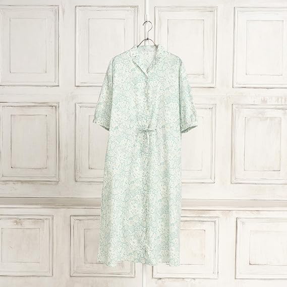 Amazon アフタヌーンティー リビング Afternoontea Living ワンピース チュニック Gn24 リバティ プリント 開襟 ワンピース グリーン ワンピース チュニック 通販