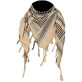 THE ART BOX 100% Cotton Military Mens Scarf Tactical Desert Arab Shemagh Wrap Keffiyeh Afghan Scarf For Men
