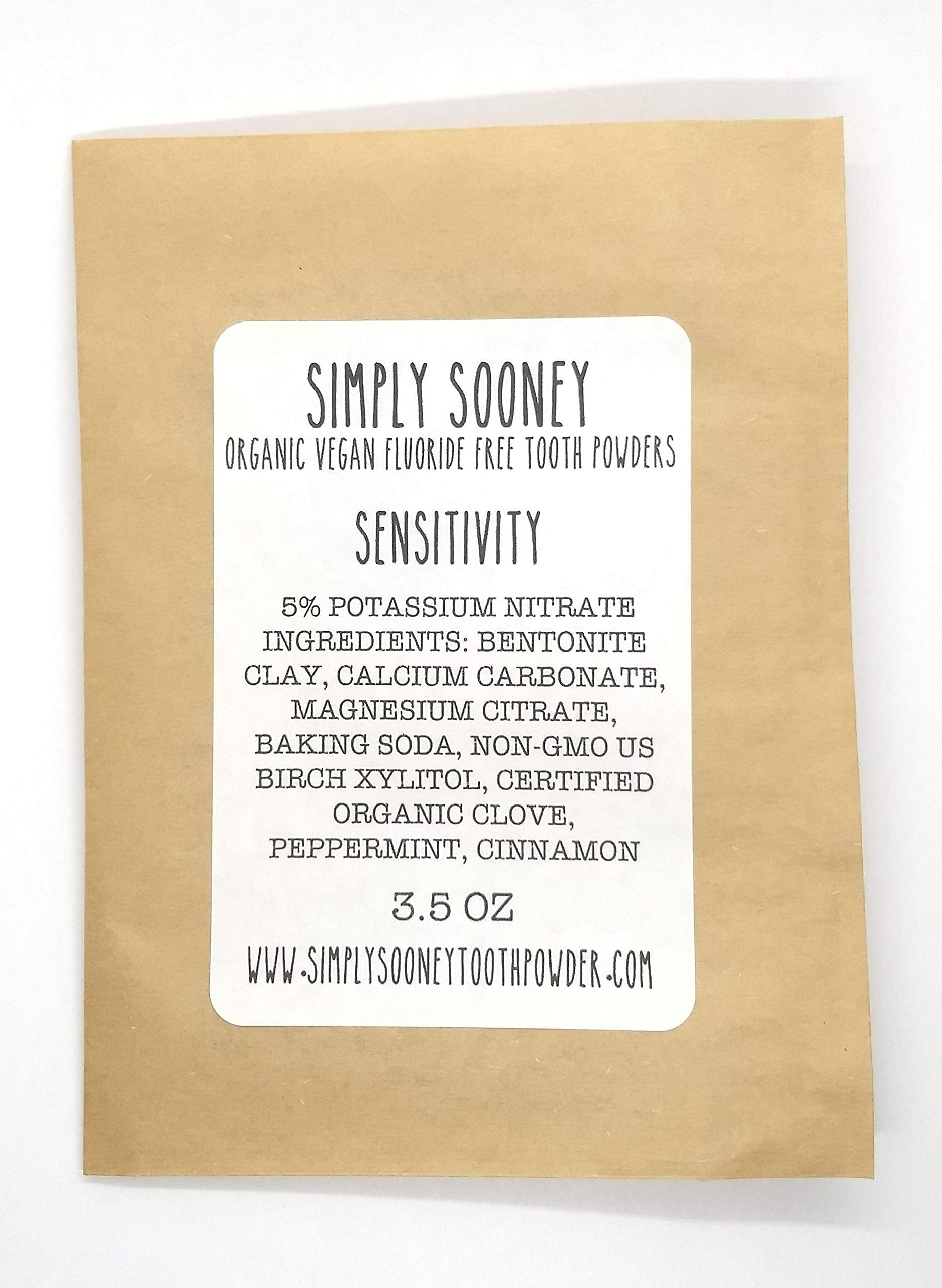 Zero Waste Sensitivity Formula Organic Vegan Fluoride Free Remineralizing Tooth Powder - Ships Without Any Plastic Packaging