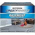 Rust-Oleum 391282 EpoxyShield Basement Floor Coating Kit, Gallon, Gray Satin