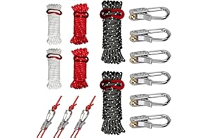Nylon Rope Rollers 6 Pack, Tension Rope Ratchet Tightening Tool for Securing Tent Items, Cotton Rapid Ropes for Camping Acces