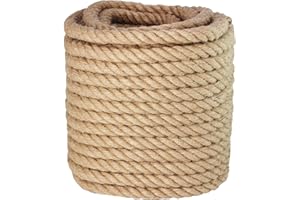 VEITHI Manila Rope 3/4 Inch x 100 Feet, Twisted Manila Rope Thick Rope for Landscaping, Crafts, Sporting,Marine, Projects and Tie-Downs