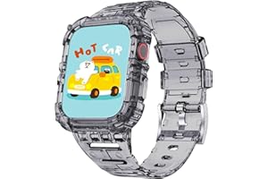 ABELTA Compatible with Clear Apple Watch Band 38mm 40mm 41mm 42mm 44mm 45mm with Protective Case,Shockproof Strap for iwatch Bands Series 8 7 6 5 4 3 2 1