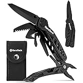 DURATECH 11-in-1 Multitool Knife, Gift for Men, Stainless Steel Multi Tool Pocket Knife with Large Blade, Pliers, Screwdrivers, Saw, EDC Multitool with Oxford Sheath for Outdoor, Camping, Survival