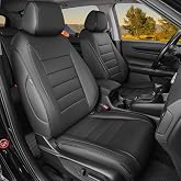HKZ Fit CRV Car Seat Covers Full Set for Honda CR-V 2023 2024 2025 2026 2027 CRV LX;EX;EX-L;Sport;Touring;Special Edition &amp; Hybrid Model - Leather (Black)