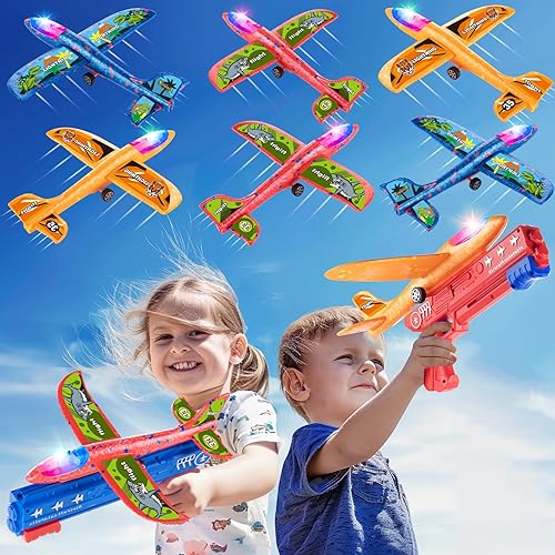 Bigdream Pack LED Airplane Launcher Toys with Launchers,
