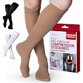 Cardinal Health T.E.D. Beige Knee-High Stocking, Medium Regular | Relieves Tired, Swollen Legs | Great for Travel, Work &amp; Recovery | Graduated Compression | Closed Toe | Latex-Free