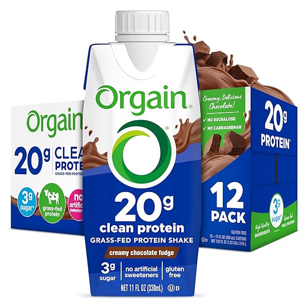 ORGAIN CLEAN PROTEIN SHAKE, GRASS FED DAIRY, CREAMY...