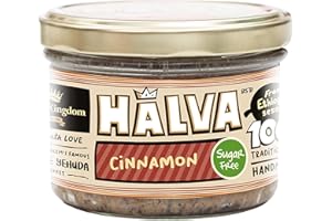 Halva Kingdom Open Sesame Sugar Free Halva Vegan Dessert | Healthy Ingredients, Gluten Free, Kosher Certified Jar (SUGAR FREE CINNAMON)