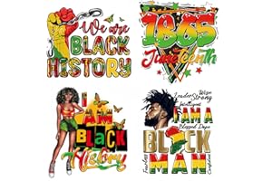 HIFANMM 4 Pcs Juneteenth Iron On Patches for Clothing Black Men Women Iron on Transfers Black History 1865 Fist Iron On Decals for Clothes T-Shirts Jackets Bags DIY Heat Transfer Decals June 19th Decoration