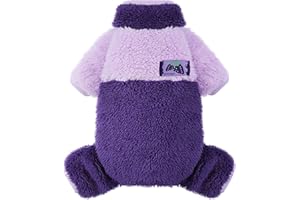 SHIFENMEI Dog Pajamas for Small Dogs Girl Boy Warm Spring Dog Pajamas Cute Pjs for Dogs Chihuahua Yorkie Clothes Pullover Fleece Puppy Clothes Cat Sweater (Small, Purple