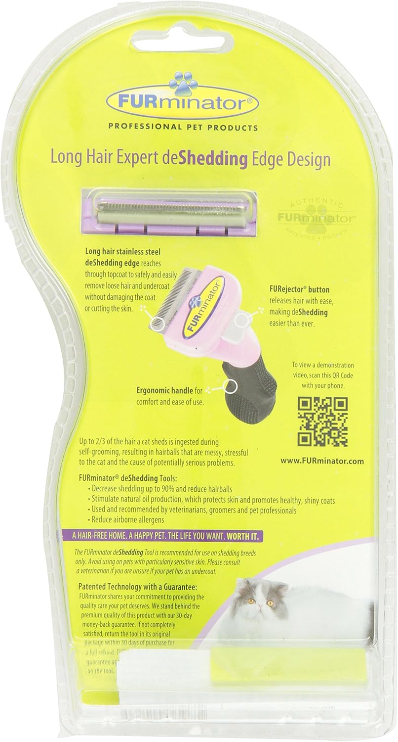 FURminator Long Hair deShedding Tool for Cats, Small : Pet Shedding Tools : Pet Supplies