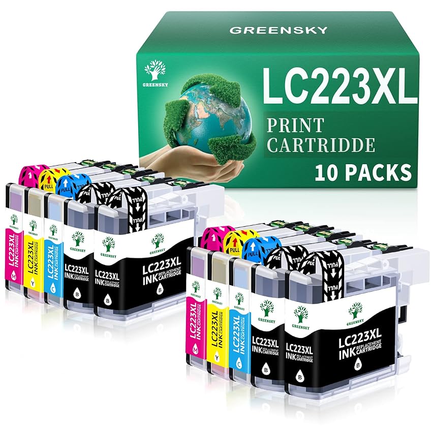 GREENSKY LC223XL Cartucce d'inchiostro Compatibile per Brother LC223 LC223 XL per