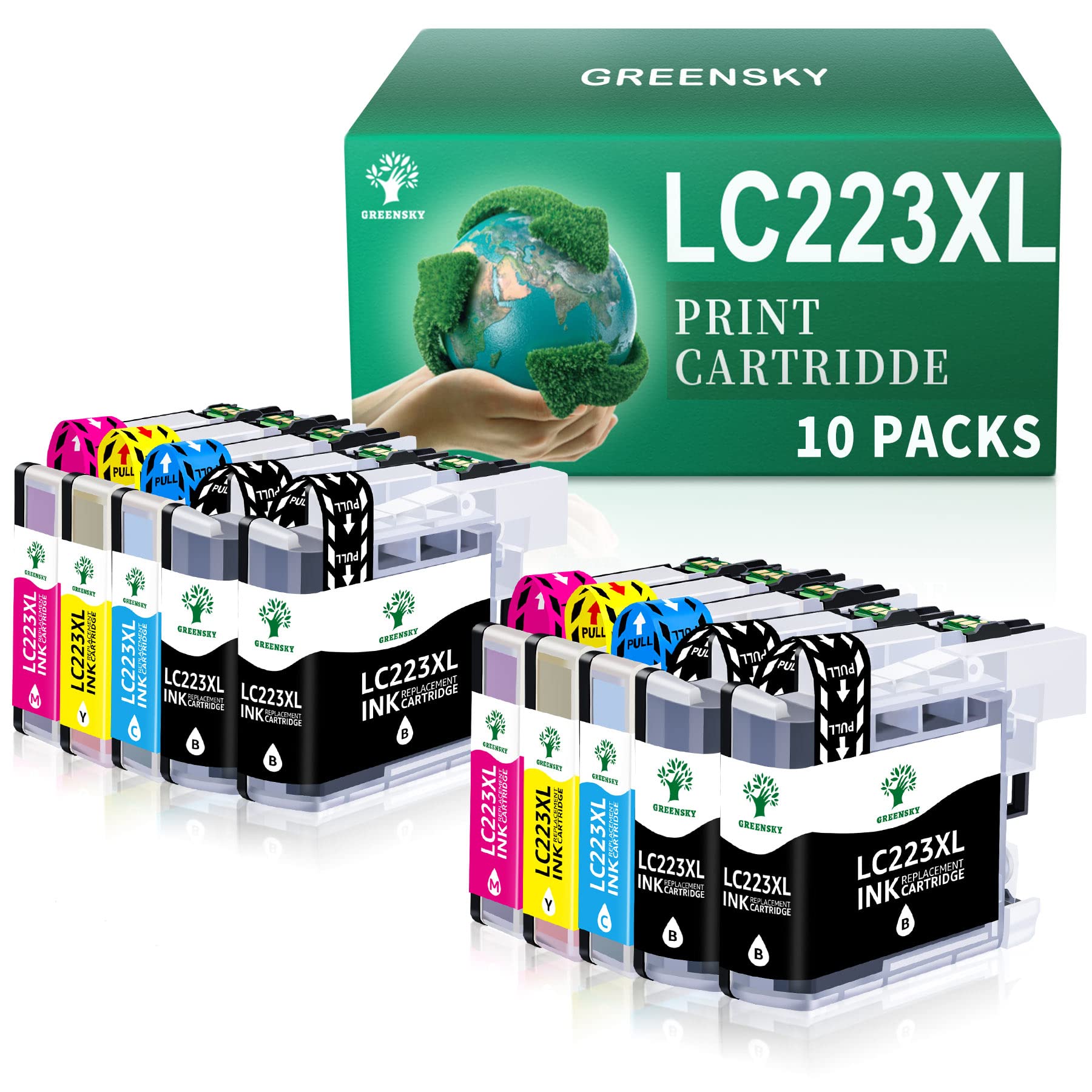 GREENSKY LC223 Ink Cartridges Compatible for Brother LC223 Ink Cartridges for Brother MFC-J4620DW DCP-J4120DW MFC-J680DW MFC-J5625DW MFC-J5320DW MFC-J880DW MFC-J4625DW DCP-J562DW MFC-J480DW (10 Pack)