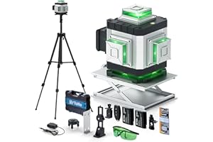 Laser Level with Tripod, 4 x 360°Self Leveling Laser Level, 16 Lines 4D Laser Measuring Tool Green Lazer Level, for Construct