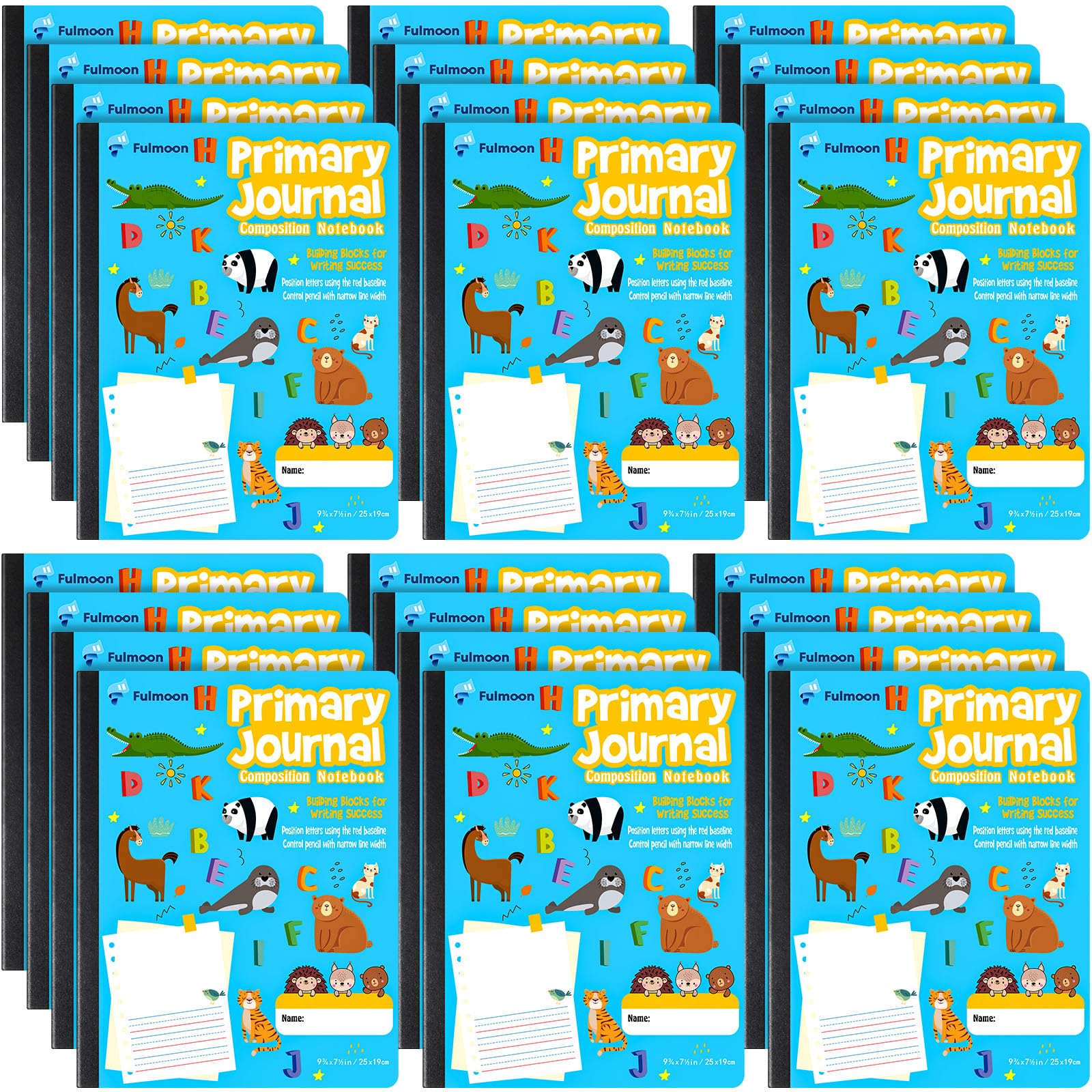 Photo 1 of Fulmoon 24 Pcs Primary Composition Notebook K-2 with Picture Space Primary Journal Grades K-2 Draw and Write Journal Composition Book for Preschool Classroom, 80 Sheet (Blue)