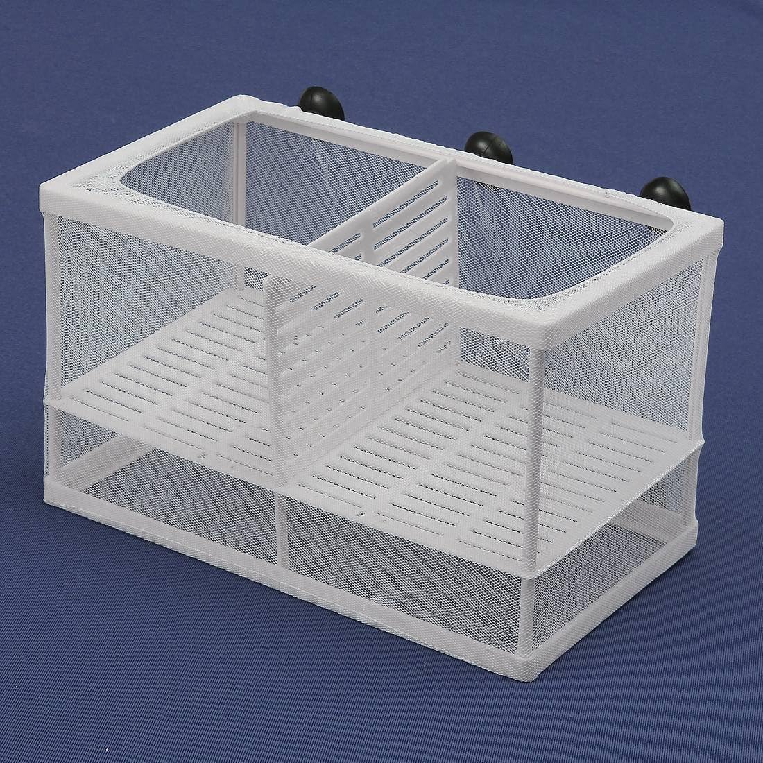 Dual Two Spaces Net Breeder Breeding Aquarium Fish Tank Hatchery Partition Case