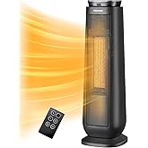 Pelonis Space Heater Portable for Indoor Use, 23 Inch Electric Heater with remote for Bedroom, 1500W PTC Fan Heater with Over