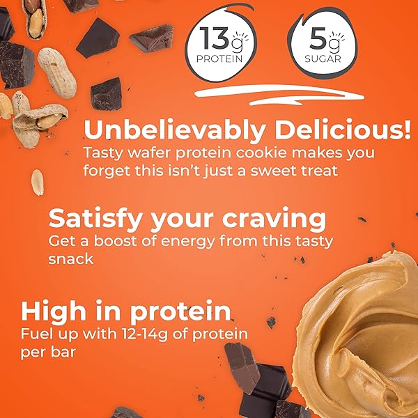 POWER CRUNCH PROTEIN WAFER BARS, HIGH PROTEIN SNACKS WITH DELICIOUS TASTE, PEANUT BUTTER FUDGE, 1.4 OUNCE (12 COUNT)