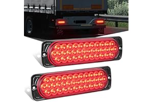 Nilight 7.5 Inch Aluminum Housing Tail Light 2 PCS 36LED Red Running Brake Turn Signals Marker Lights Surface Mount IP67 Wate