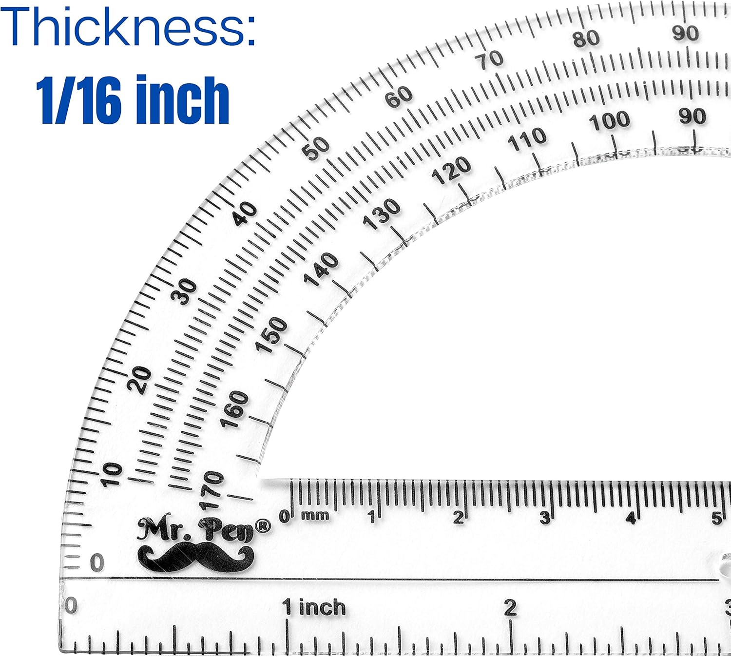 Mr. Pen Protractor, 6 Inches Protractor, Pack of 3 : Office Products