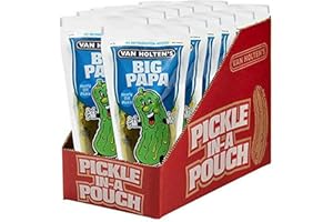 Van Holten's Big Papa Dill Pickle, 300ml, Jumbo Kosher Pickles in Pouch, Bold Dill Flavour, Ready-to-Eat, Pack of 12