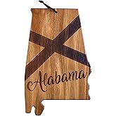 Totally Bamboo Rock & Branch Origins Series Alabama State Shaped Cutting Board and Charcuterie Serving Tray, Includes Hang Tie for Wall Display