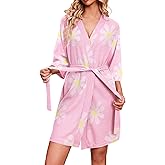 Ekouaer Robes for Women Waffle Knit Bathrobe Soft Lightweight Knee Length Loungewear S-XXL