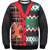yolsun Men Ugly Christmas Sweatshirt Unisex's Crewneck Novelty Casual Ugly Party Accessory for Xmas Party Celebration
